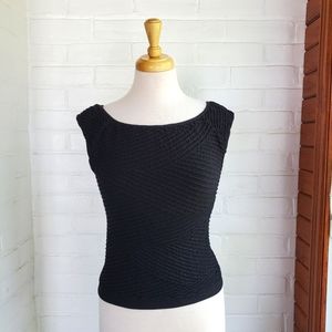 BCBGeneration Black Stretch Top Cap Sleeves M/L